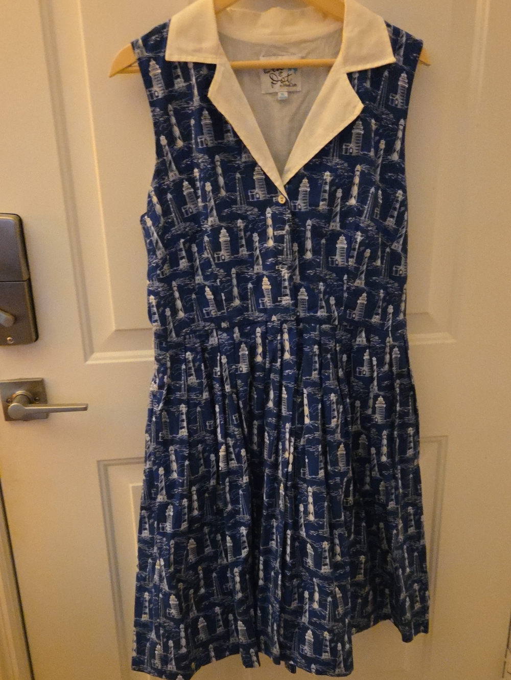 RARE Modcloth Bea & Dot Nautical Print Collared Sleeveless Dress
